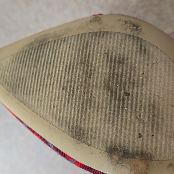 Sole Society Angelica Navy/Red Flannel Fabric Heels - Picture 9 of 10